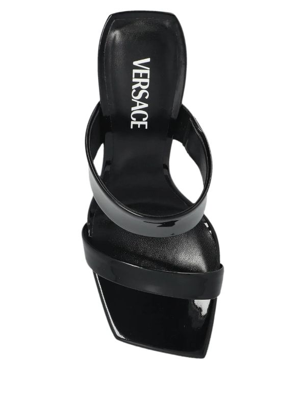 Versace Black 100mm V2025 Mules | Browns Sandals