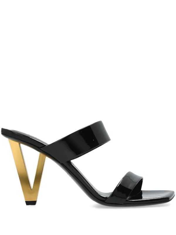 Versace Black 100mm V2025 Mules | Browns Sandals
