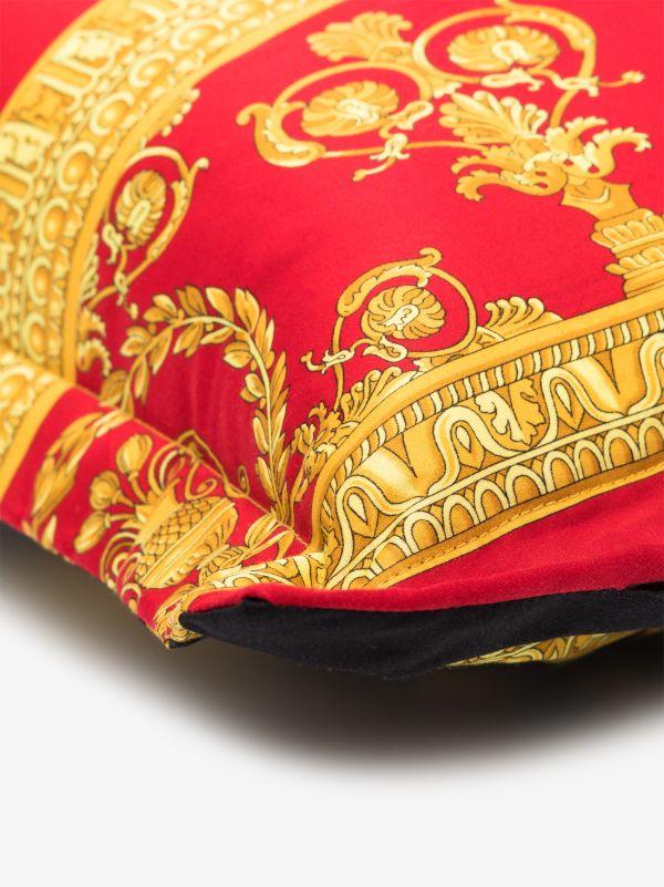 Versace Black And Red I Love Baroque Print Reversible Cushion | Browns Cushions
