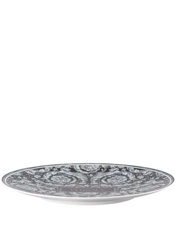 Versace Black Barocco Haze Porcelain Serving Plate | Browns Plates & Bowls