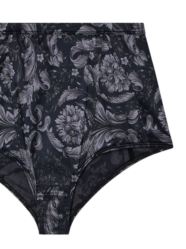 Versace Black Barocco Satin Briefs | Browns Panties