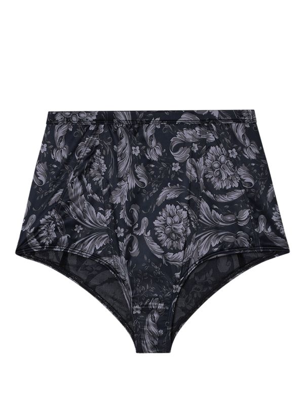Versace Black Barocco Satin Briefs | Browns Panties