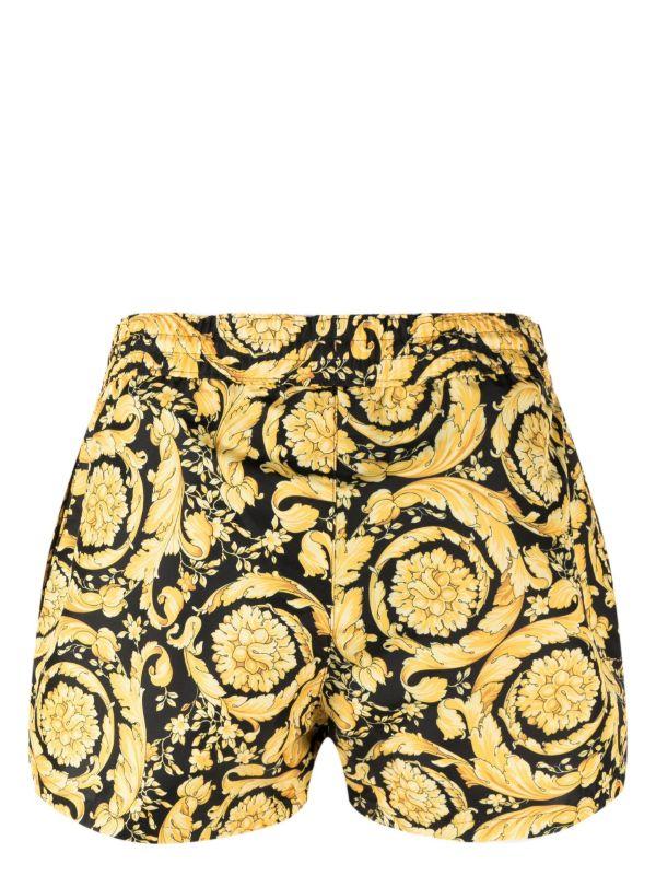 Versace Black Baroque Print Swim Shorts | Browns Swim & Board Shorts
