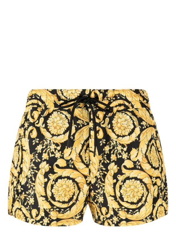 Versace black baroque print swim shorts | Browns Swim & Board Shorts