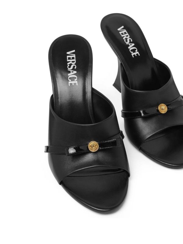 Versace Black Gianni Ribbon 95 Leather Mules | Browns Mules