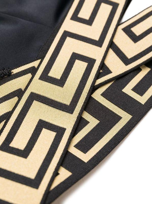 Versace Black Greca Crossover Bikini Top | Browns Bikinis