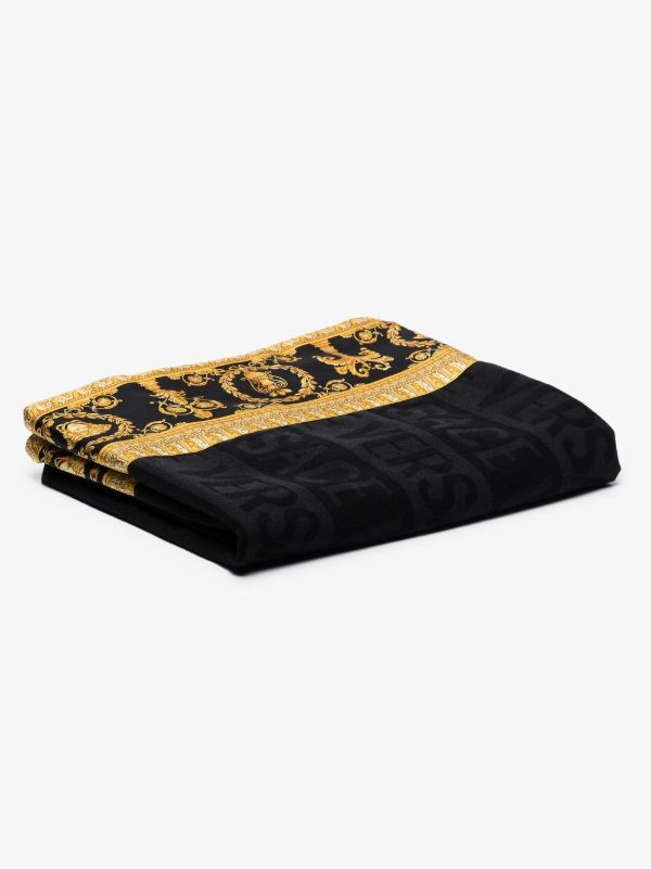 Versace Black i love baroque blanket | Browns Blankets & Throws