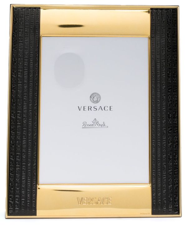 Versace Black Logo Debossed Photo Frame | Browns Picture & Photo Frames