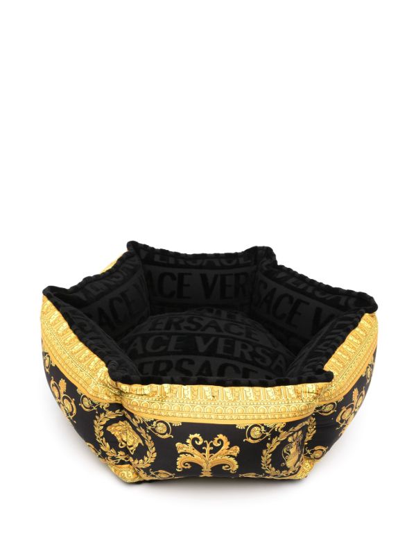 Versace Black Logo Print Cat Bed | Browns Pet Accessories
