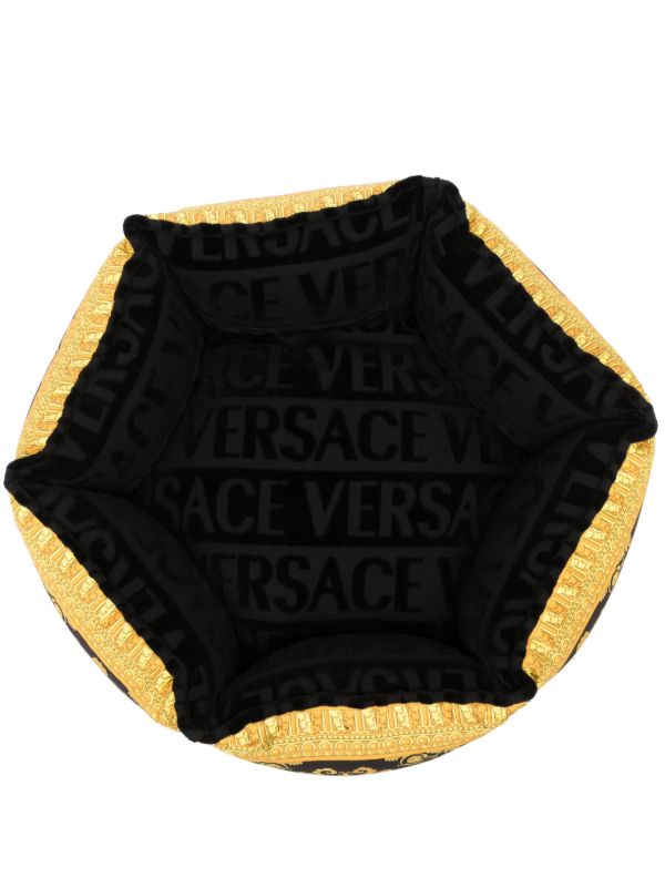 Versace Black Logo Print Cat Bed | Browns Pet Accessories