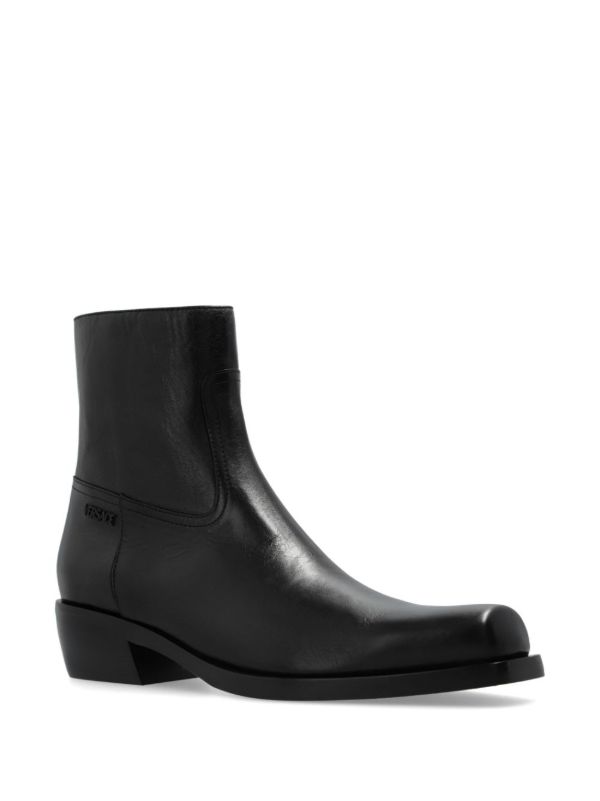 Versace Black Luciano 50 Leather Boots | Browns Boots