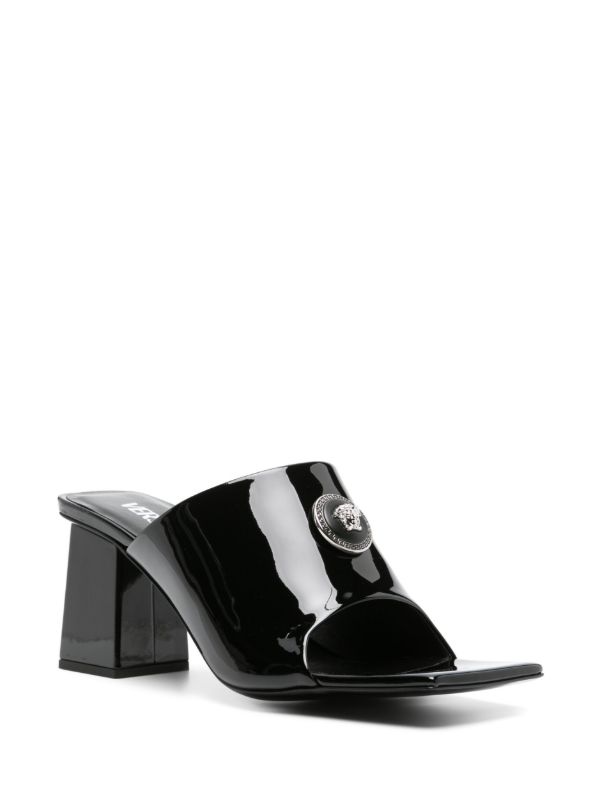 Versace Black Medusa 70 Leather Mules | Browns Mules