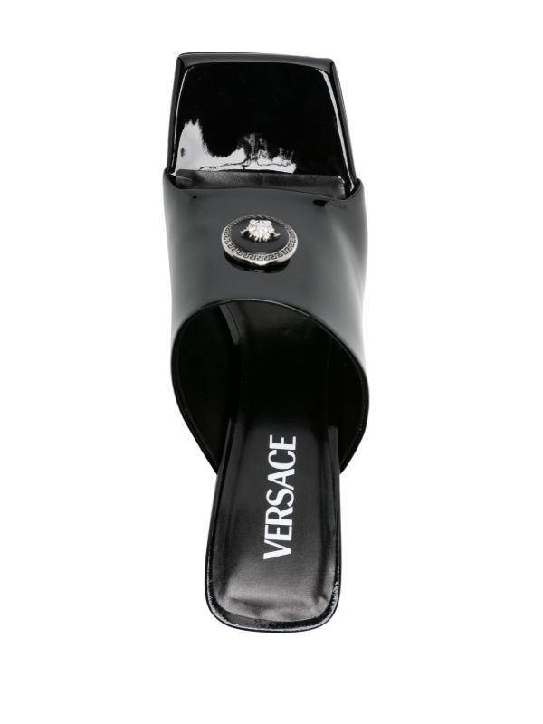 Versace Black Medusa 70 Leather Mules | Browns Mules