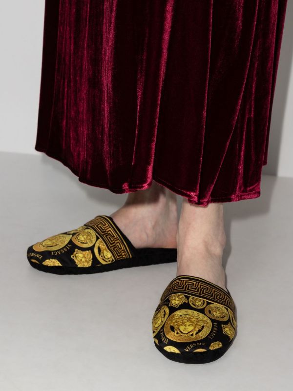 Versace Black Medusa Amplified Slippers | Browns Slippers