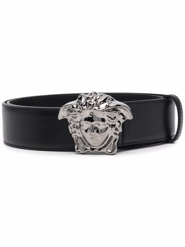 Versace Black Medusa Buckle Belt | Browns Belts