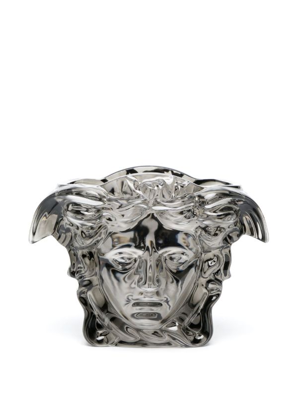 Versace Black Medusa Grande Glass Vase | Browns Vases
