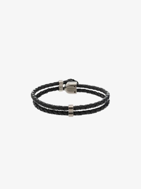 Versace Black Medusa Leather Bracelet | Browns Bracelets