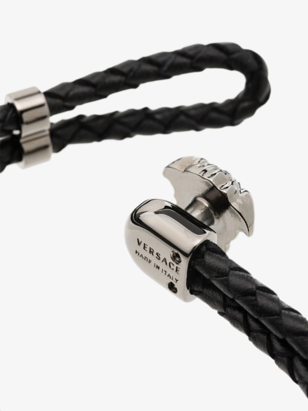 Versace Black Medusa Leather Bracelet | Browns Bracelets