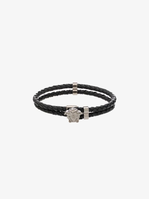 Versace black Medusa leather bracelet | Browns Bracelets