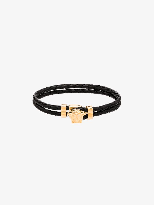 Versace black medusa leather bracelet | Browns Bracelets