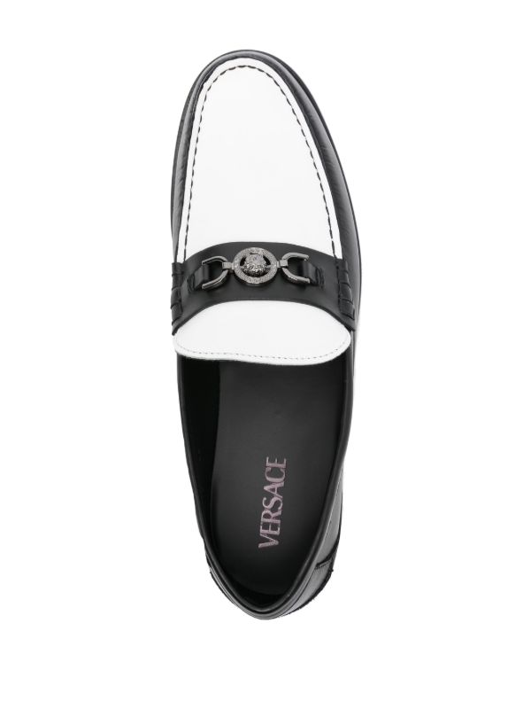 Versace Black Medusa Leather Loafers | Browns Loafers