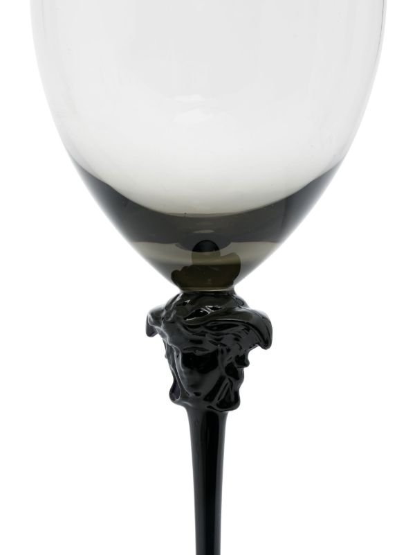 Versace Black Medusa Lumiere Haze Goblet | Browns Glassware
