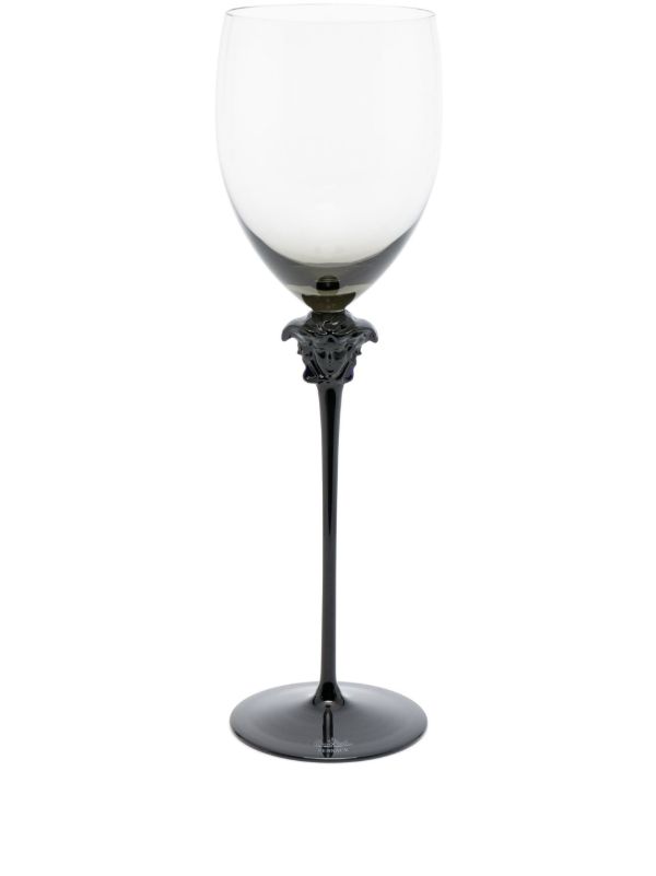 Versace black Medusa Lumiere Haze goblet | Browns Glassware