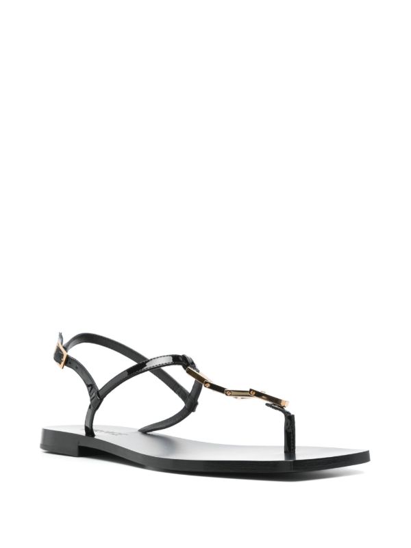 Versace Black V-Chain Sandals | Browns Sandals