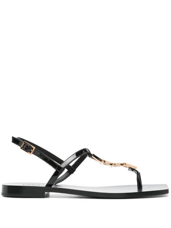 Versace Black V-Chain Sandals | Browns Sandals