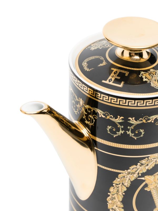Versace Black Virtus Gala Coffee Pot | Browns Cups & Tea Sets