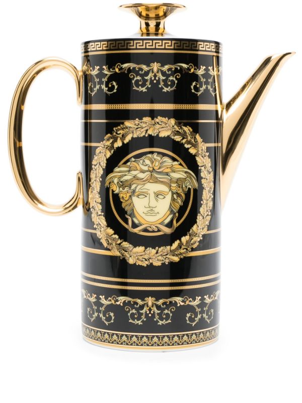 Versace Black Virtus Gala Coffee Pot | Browns Cups & Tea Sets