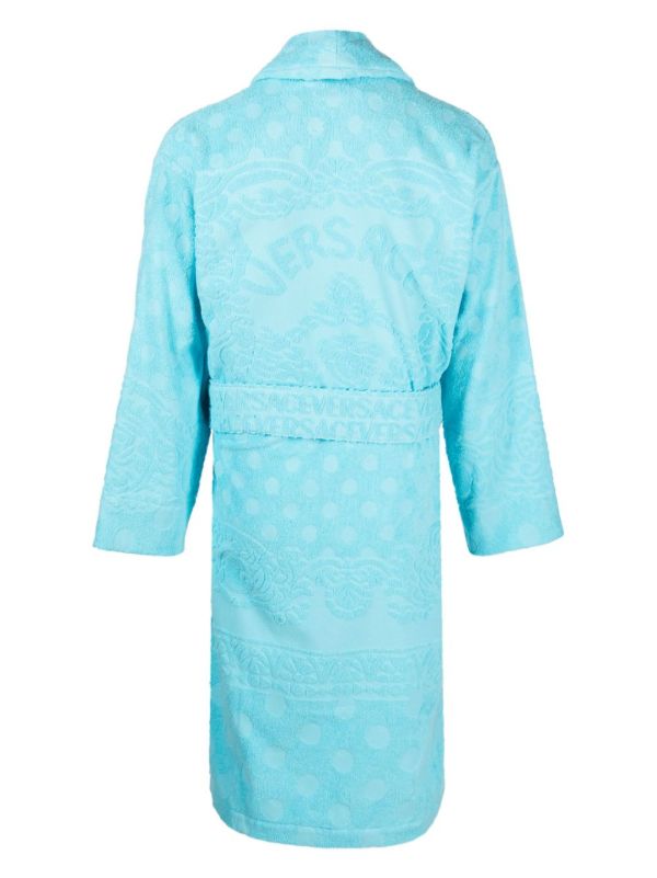 Versace Blue Barocco Terry-Cloth Cotton Robe | Browns Dressing Gowns & Robes