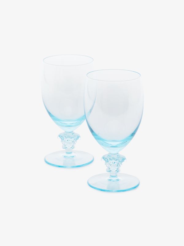 Versace blue Medusa glass set | Browns Glassware