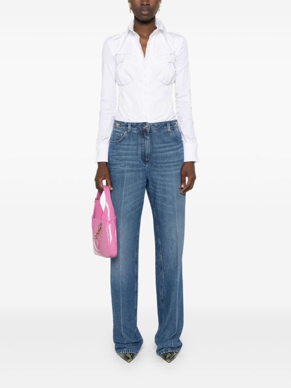 Versace Blue Mid-Rise Straight-Leg Jeans | Browns Straight-Leg Jeans