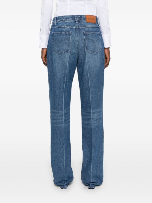 Versace Blue Mid-Rise Straight-Leg Jeans | Browns Straight-Leg Jeans