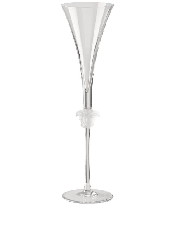 Versace Clear Medusa Lumiere Crystal Champagne Glass | Browns Glassware