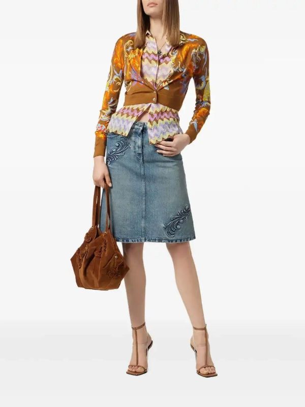 Versace Exotic Barocco Cropped Cardigan | Browns Cardigans