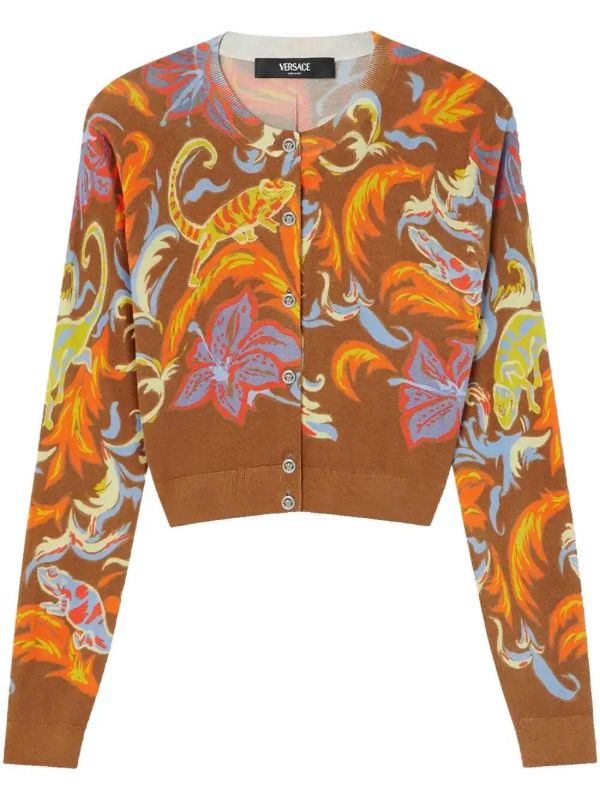 Versace Exotic Barocco cropped cardigan | Browns Cardigans