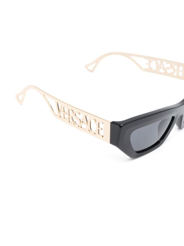 Versace Eyewear Black Logo Cat Eye Sunglasses | Browns Sunglasses