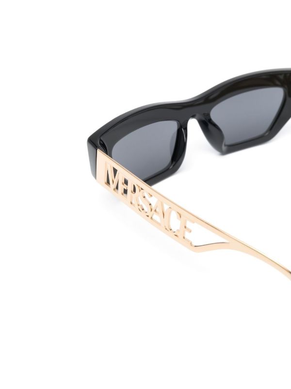 Versace Eyewear Black Logo Cat Eye Sunglasses | Browns Sunglasses