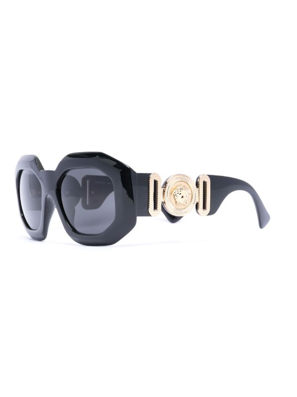 Versace Eyewear Black Medusa Square Sunglasses | Browns Sunglasses