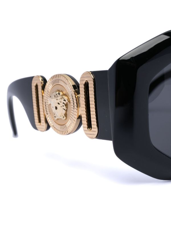 Versace Eyewear Black Medusa Square Sunglasses | Browns Sunglasses