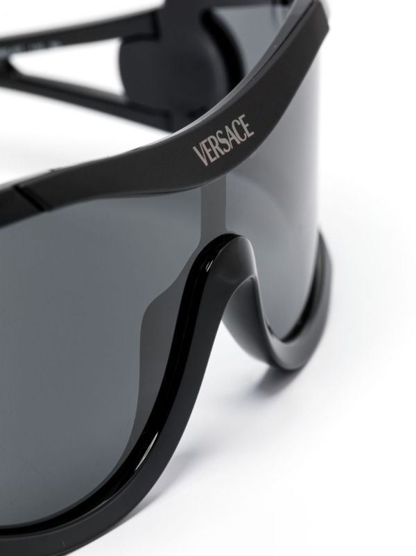 Versace Eyewear Black Shield-Frame Sunglasses | Browns Sunglasses