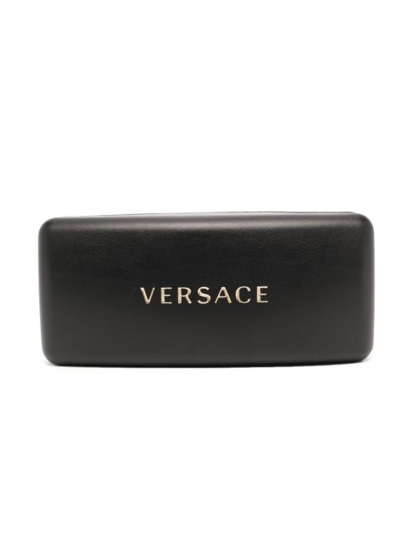 Versace Eyewear Brown Logo Plaque Round Sunglasses | Browns Sunglasses