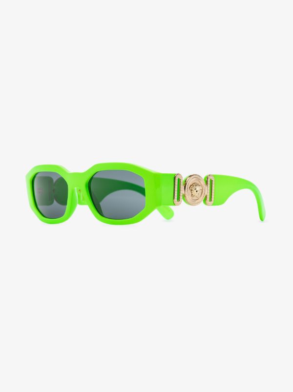 Versace Eyewear Green Biggie Geo Rectangular Sunglasses | Browns Sunglasses