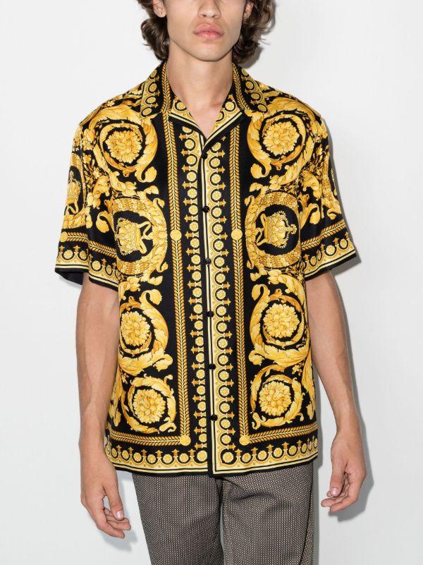 Versace Gold Barocco Silk Shirt | Browns Shirts