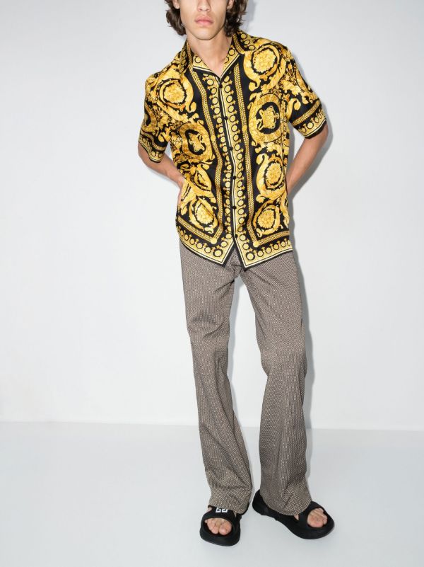 Versace Gold Barocco Silk Shirt | Browns Shirts