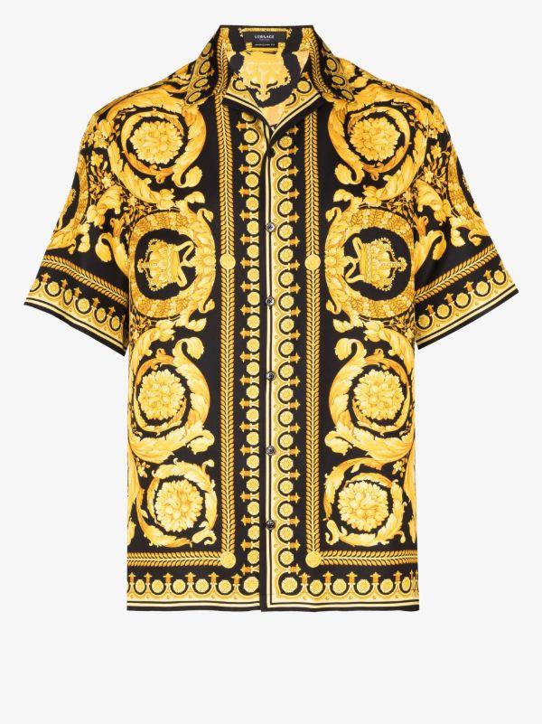 Versace gold Barocco silk shirt | Browns Shirts
