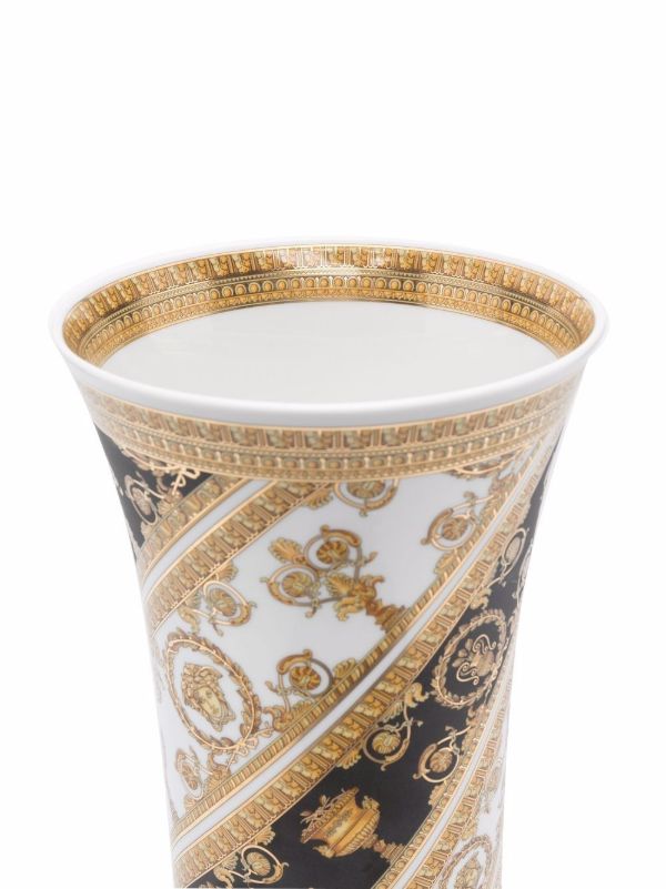 Versace Gold Baroque Print Vase | Browns Vases