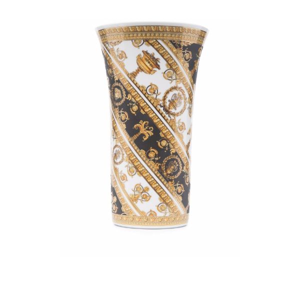 Versace gold Baroque print vase | Browns Vases